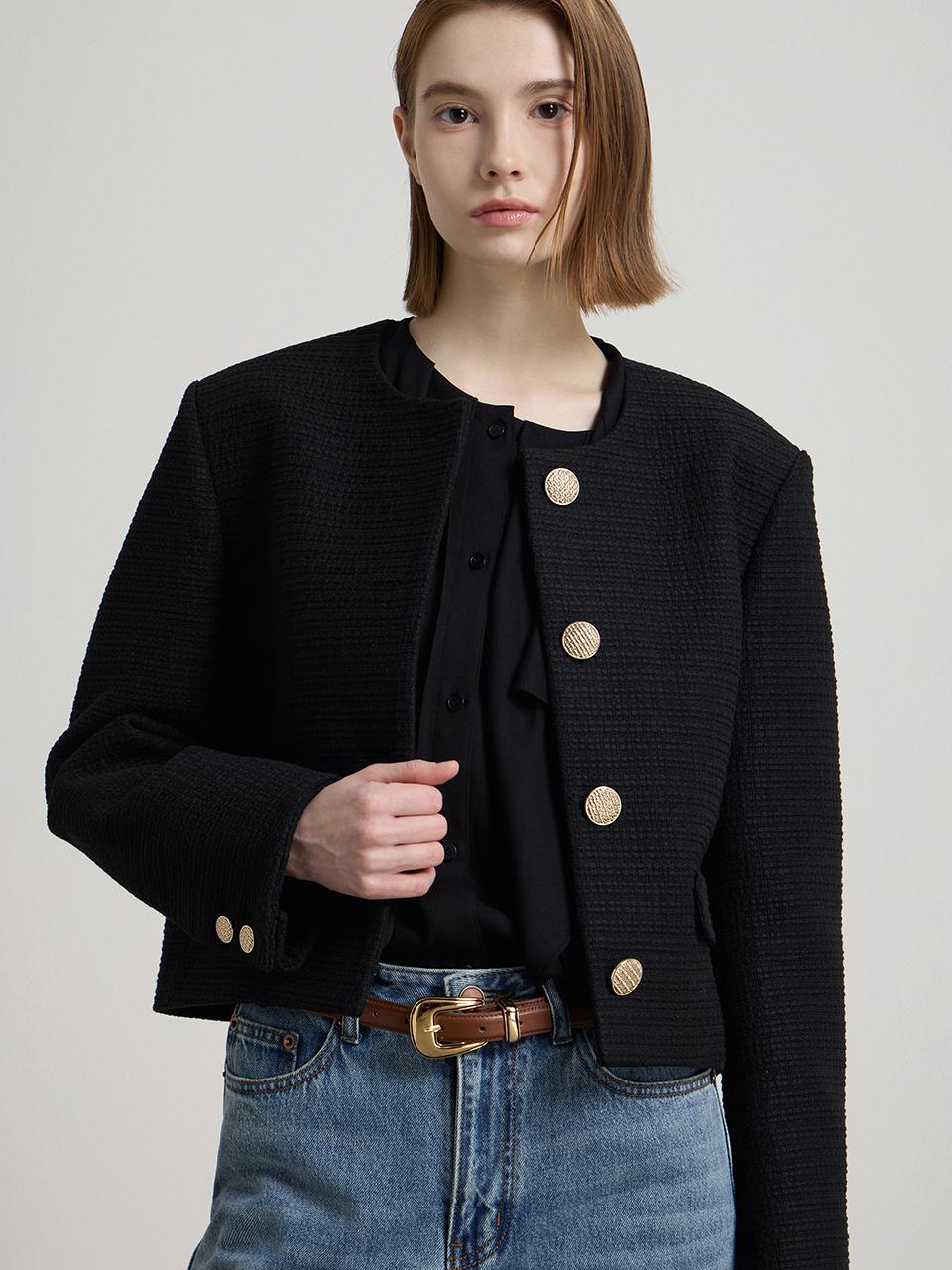 comgen Jacquard Crop Semi-Overfit Jacket (NAFS1-WJK100_450)