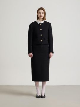 comgen Jacquard H-line Long Textured Skirt (NAFS1-WQS050_450)