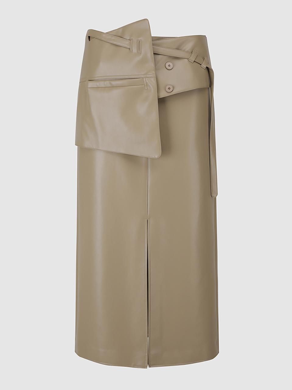 comgen leather belt H line skirt NAEF7 WQS080_150