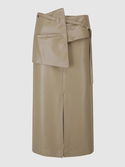comgen leather belt H line skirt NAEF7 WQS080_150