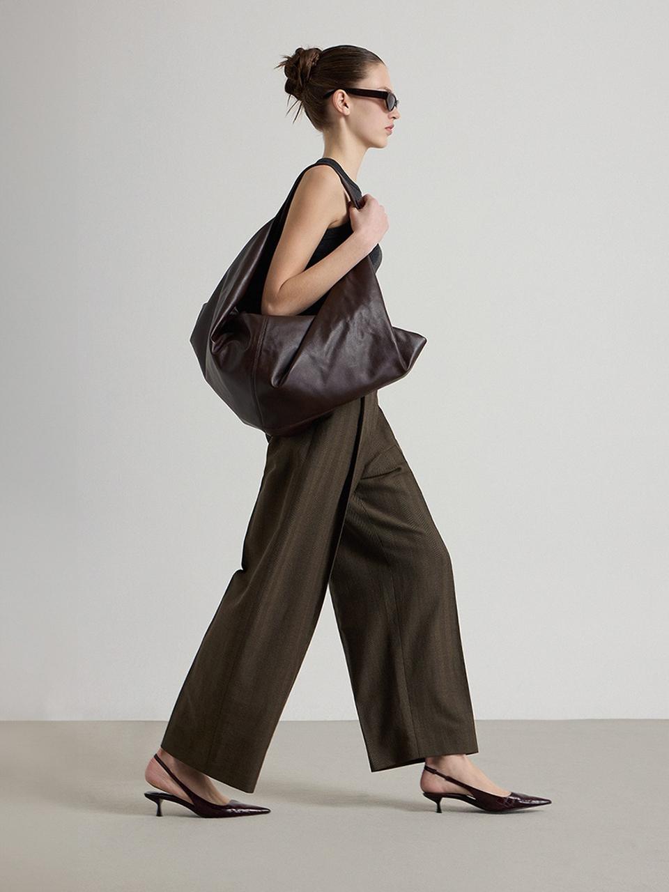 comgen Leather Hobo Shoulder Bag (NAFU3-WBS010)