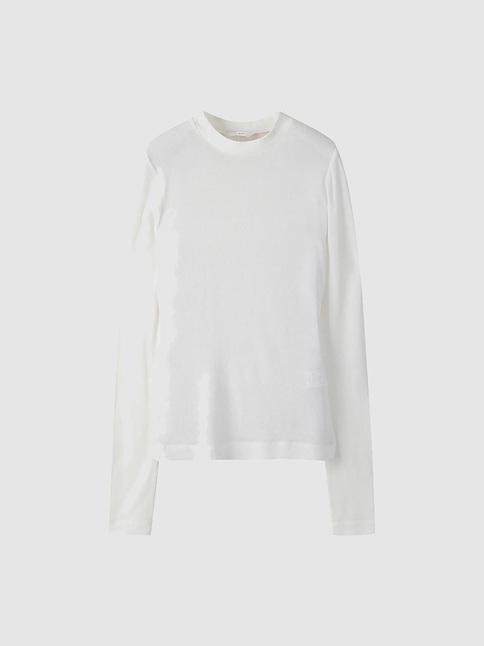 comgen Rib Neck Long Sleeve Embroidered T-Shirt NAES1-WKL010100