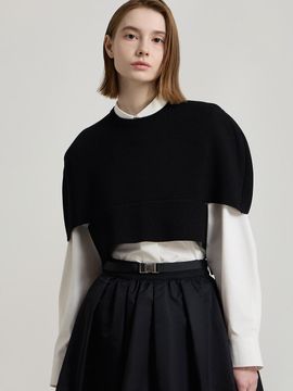 comgen Round Cape Short Sleeve Knit Pullover (NAFS1-WSP010_450)