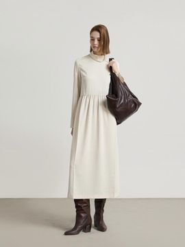 comgen Silky High-Neck Pleated Long Dress (NAFS1-WOP080_120)