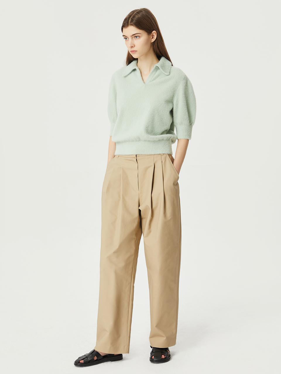 comgen Two-Tuck Wide Fit Cotton Pants NAES2-WPL070150