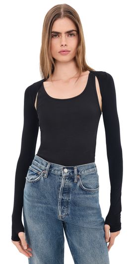 Commando Commando Ballet Body Shrug with Thumbholes Black One