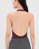 Commando Commando Ballet Deep Plunge Halter Thong Bodysuit Raisin One - 3