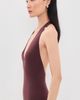 Commando Commando Ballet Deep Plunge Halter Thong Bodysuit Raisin One - 4