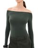 Commando Commando Ballet Off Shoulder Thong Bodysuit with Thumbholes Hazel One - 1