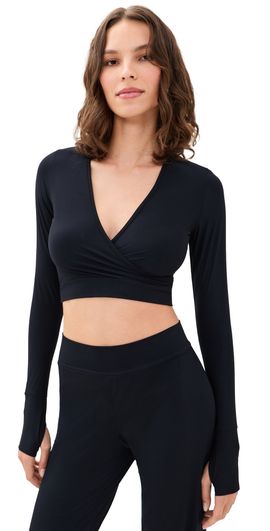 Commando Commando Butter Wrap Top with Thumbholes Black