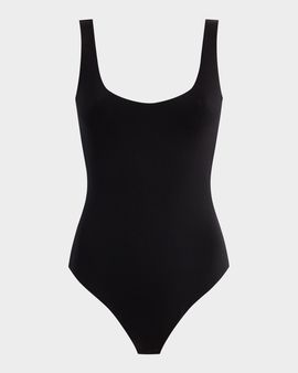 Commando Sleeveless Scoop-Neck Neoprene Thong Bodysuit