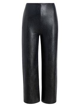 Commando Women's Faux-Leather Cropped Wide-Leg Pants