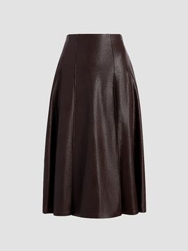 Commando Women's Pleated Faux-Leather Midi Skirt