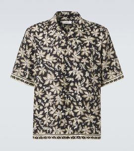 Commas Commas Printed cotton and silk bowling shirt