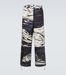 Commas Commas Printed linen straight pants