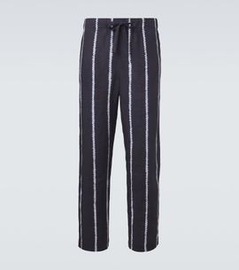 Commas Commas Striped linen wide-leg pants
