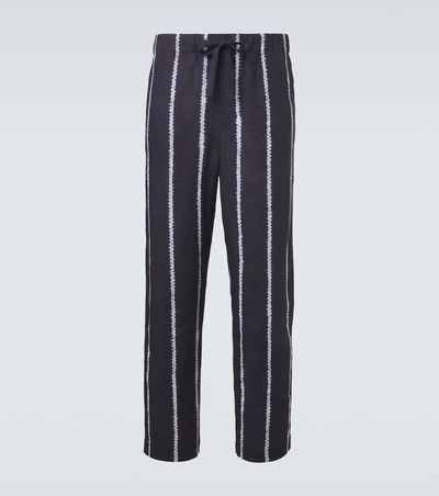 Commas Commas Striped linen wide-leg pants