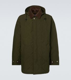 Comme des Garcons Homme Comme des GarÃ§ons Homme Corduroy-trimmed quilted hooded jacket