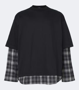 Comme des Garcons Homme Comme des Garçons Homme Layered checked cotton jersey T-shirt