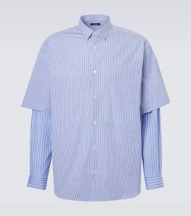 Comme des Garcons Homme Comme des GarÃ§ons Homme Layered striped cotton poplin shirt