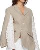 Comme des Garçons Comme des Garçons Beige Linen Super Heavy Canvas & Cotton Lace Blazer - 2