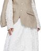 Comme des Garçons Comme des Garçons Beige Linen Super Heavy Canvas & Cotton Lace Blazer - 5