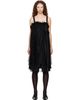 Comme des Garçons Comme des Garçons Black Gabardine Medium X Georgette Midi Dress - 1