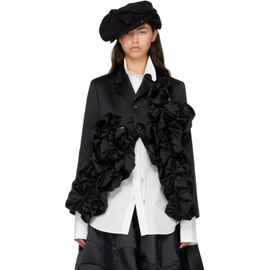 Comme des Garçons Comme des Garçons Black Gathered Satin Jacket