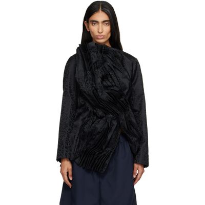 Comme des Garçons Comme des Garçons Black Jacquard Flower Pattern Jacket