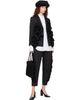Comme des Garçons Comme des Garçons Black Satin Ruffled Trousers - 4