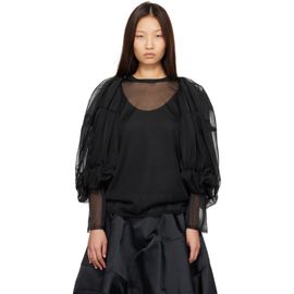Comme des Garçons Comme des Garçons Black Sheer Balloon Sleeve Shirt