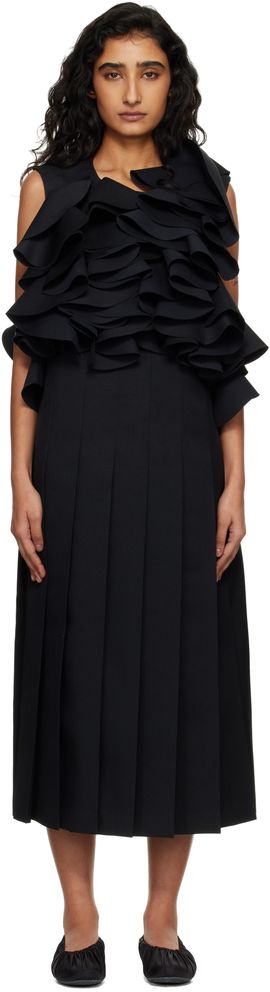 Comme des Garçons Comme des Garçons Black Twill Midi Dress