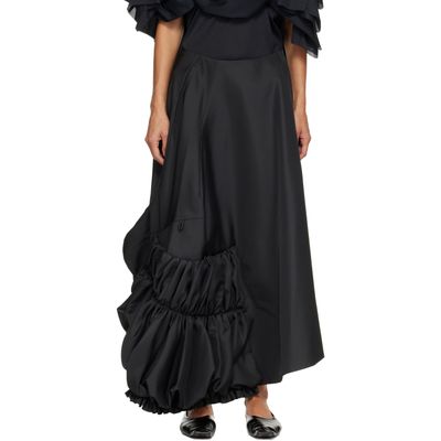 Comme des Garçons Comme des Garçons Black Twill Midi Skirt