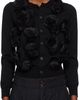 Comme des Garçons Comme des Garçons Comme des Garçons Comme des Garçons Black Lambswool Jersey X Flower Embroidery Cardigan - 1