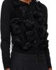 Comme des Garçons Comme des Garçons Comme des Garçons Comme des Garçons Black Lambswool Jersey X Flower Embroidery Cardigan - 2