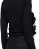 Comme des Garçons Comme des Garçons Comme des Garçons Comme des Garçons Black Lambswool Jersey X Flower Embroidery Cardigan - 3