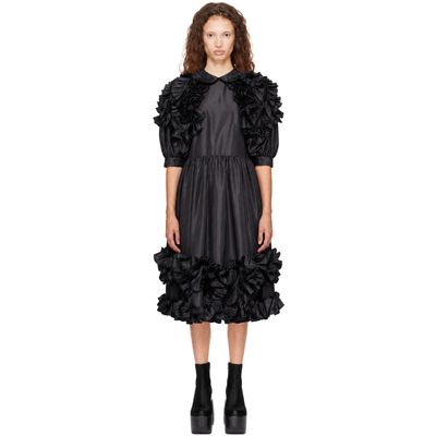 Comme des Garçons Comme des Garçons Comme des Garçons Comme des Garçons Black Taffeta Garment Washed Midi Dress