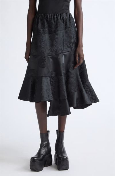 Comme des Garçons Comme des Garçons Floral Jacquard Tiered Midi Skirt