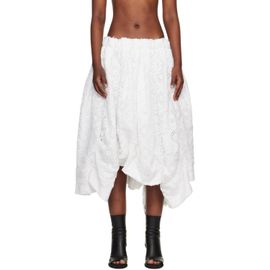 Comme des Garçons Comme des Garçons Off-White Polyester Chemical Lace Midi Skirt