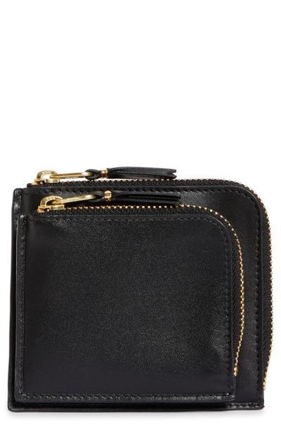 Comme des Garçons Comme des Garçons Outside Pocket Two-Compartment Half Zip Leather Wallet