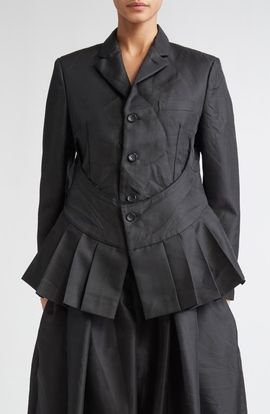Comme des Garçons Comme des Garçons Pleated Single Breasted Gabardine Blazer