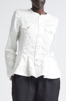 Comme des Garçons Comme des Garçons Raw Edge Satin Peplum Jacket