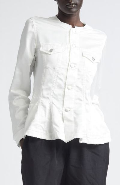 Comme des Garçons Comme des Garçons Raw Edge Satin Peplum Jacket