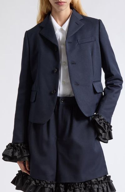 Comme des Garçons Comme des Garçons Ruffle Cuff Gabardine Blazer