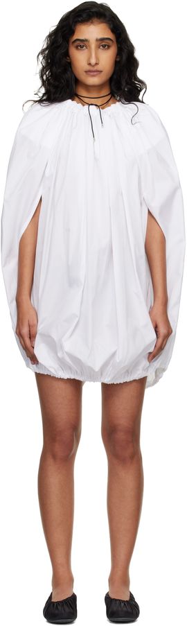 Comme des Garçons Comme des Garçons White Cotton Broad Midi Dress