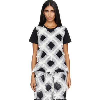 Comme des Garçons Girl Comme des Garçons Girl Black & White Gather Tape Decoration T-shirt