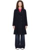 Comme des Garçons Girl Comme des Garçons Girl Navy Wool Nylon Melton Coat - 1