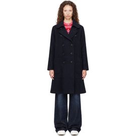 Comme des Garçons Girl Comme des Garçons Girl Navy Wool Nylon Melton Coat