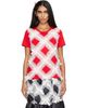 Comme des Garçons Girl Comme des Garçons Girl Red & White Gather Tape Decoration T-shirt - 1