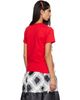 Comme des Garçons Girl Comme des Garçons Girl Red & White Gather Tape Decoration T-shirt - 3